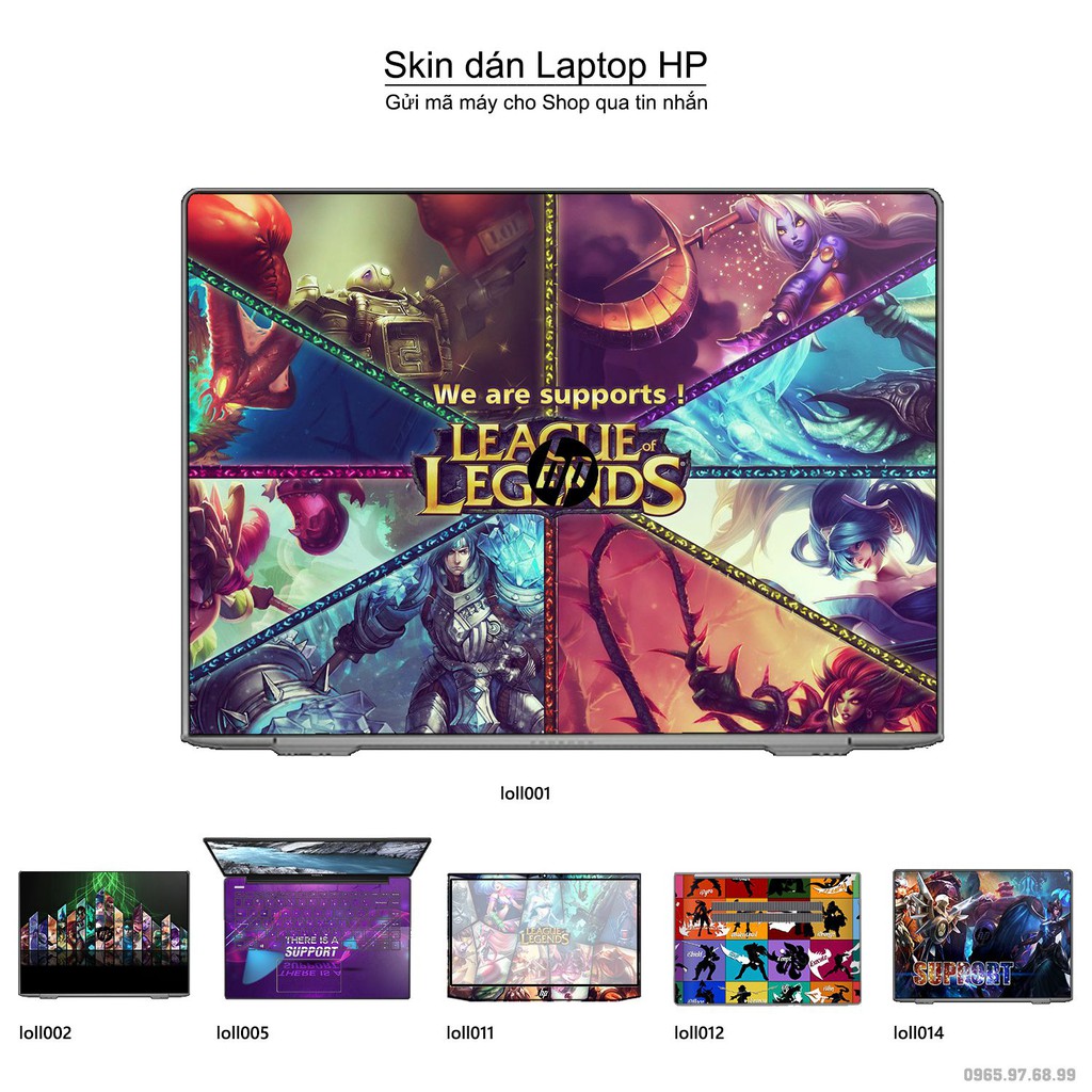 Skin dán Laptop HP in hình Liên Minh Huyền Thoại (inbox mã máy cho Shop)