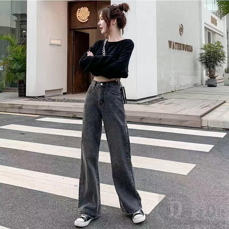 Quần Jean Nữ Lưng Cao Rách Gối 3 Màu