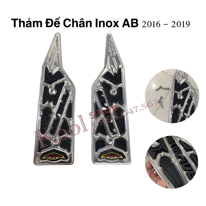 Thảm Để Chân Inox Cho AB 2016 - 2019 Loại Đẹp Có Kèm Ốc