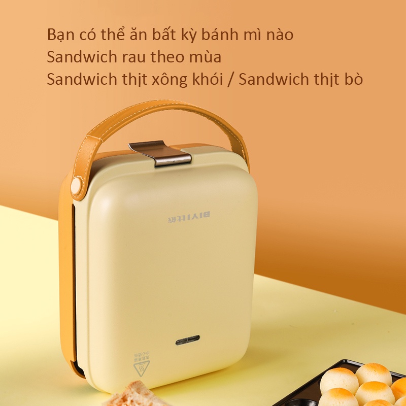 BIYI Máy Nướng Bánh Mì Kẹp Nướng Bánh Sandwich Làm Bánh Rán Trứng Xúc Xích