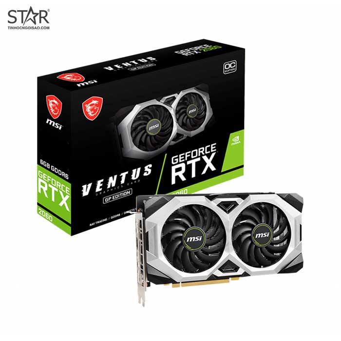 [Mã ELHASALE1TR giảm 5% đơn 3TR] VGA MSI RTX 2060 6G GDDR6 Ventus GP OC (GeForce RTX 2060 VENTUS GP OC)