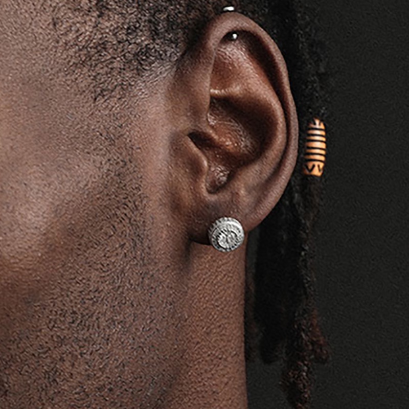 Khuyên Tai Đính Đá Phong Cách Hip Hop Cá Tính Dành Cho Nam