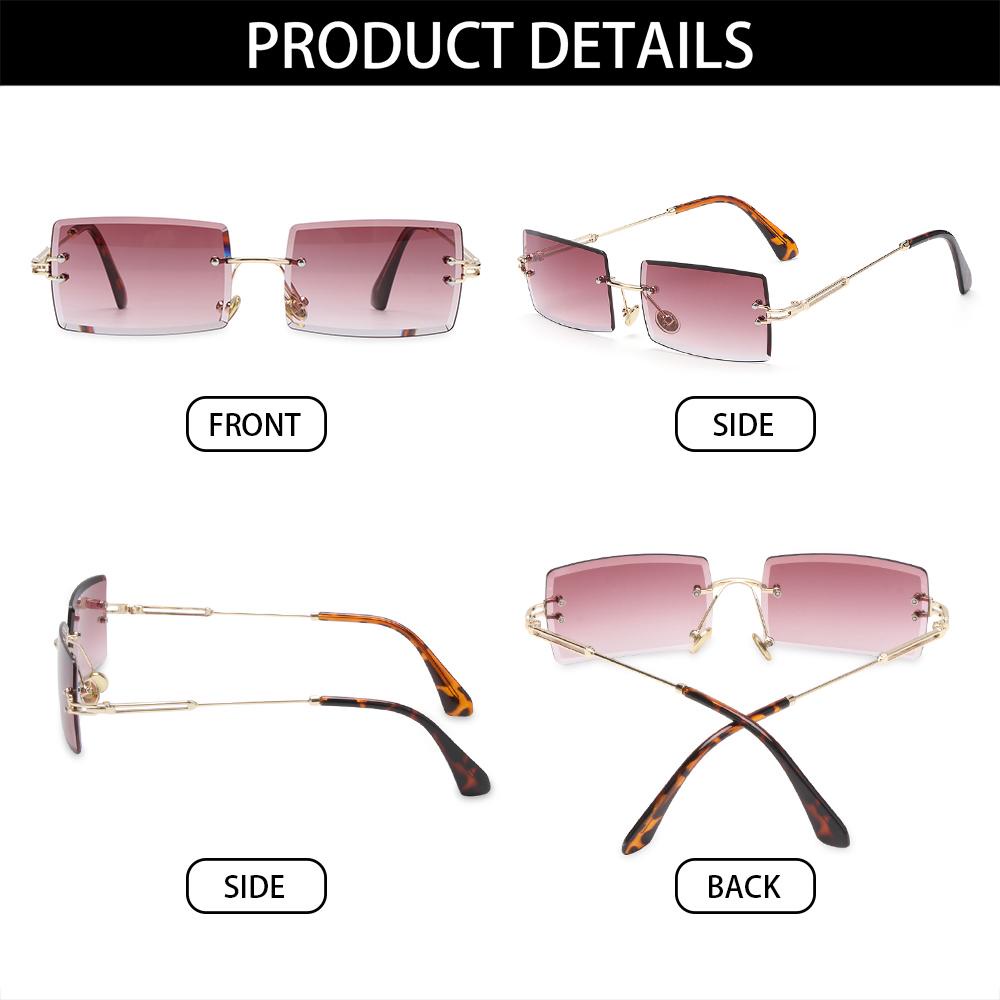 Kính Mát Gọng Kim Loại Siêu Nhẹ Hình Chữ Nhật Thời Trang Cho Nữ
