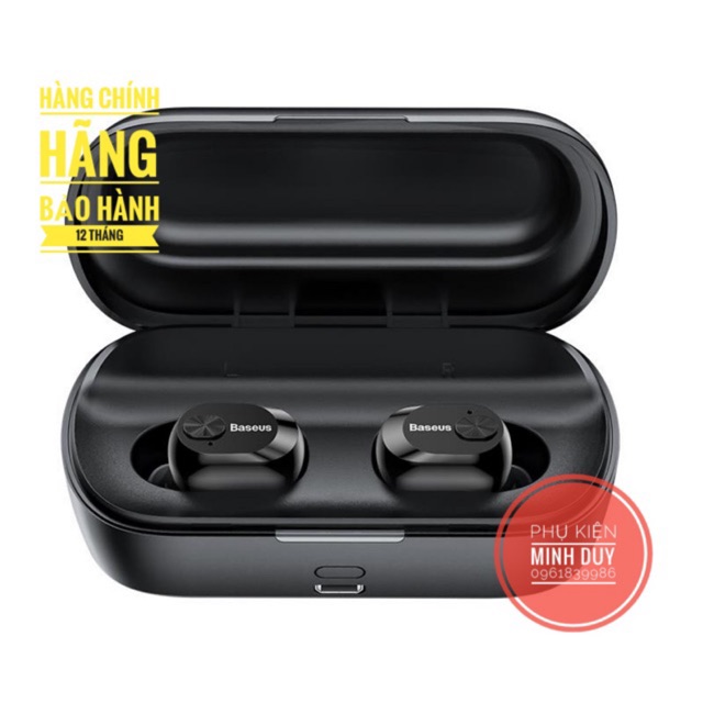 Tai nghe True Wireless Baseus Encock W01 Earphones (TWS, Bluetooth V5.0, Waterproof, Charging Case)