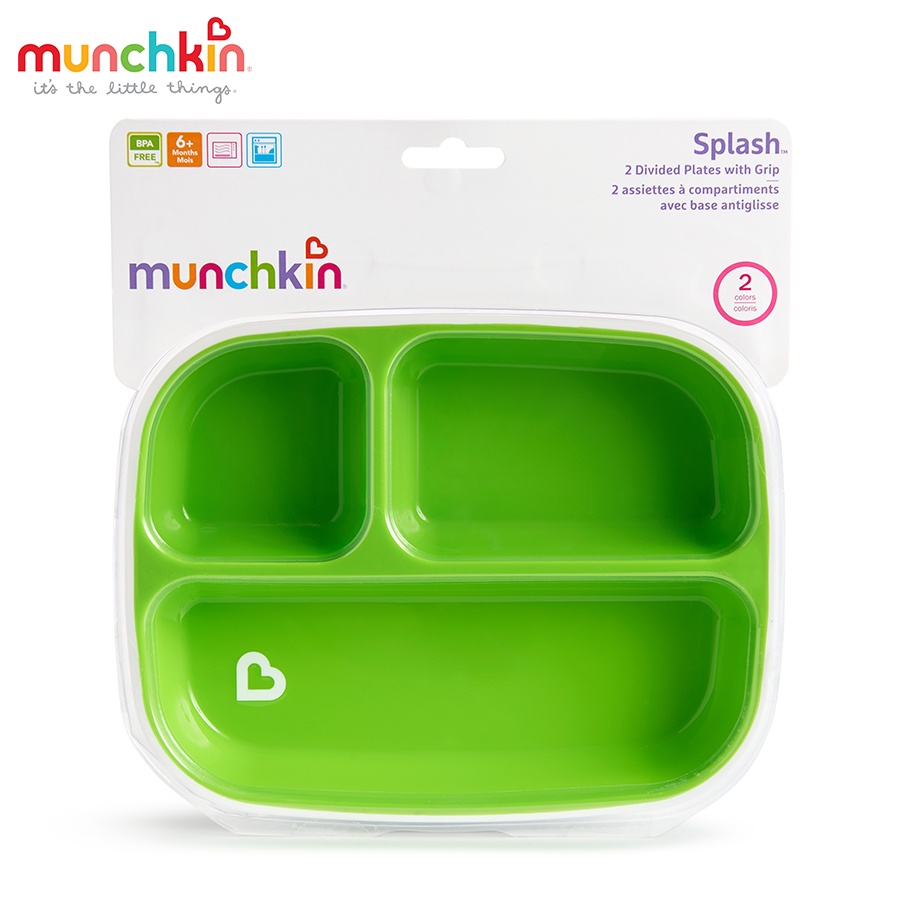 Bộ 2 Đĩa Chia Ngăn Chống Trượt Munchkin Hoa Kỳ - Jokids Store