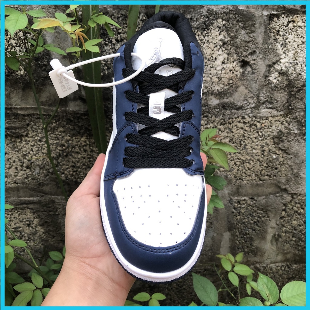 Giày Thể Thao Sneaker Nam Nữ 𝐉𝐨𝐫𝐝𝐚𝐧 Cổ Thấp JD1 Low Màu Xanh Than Navi Hàng 11 Full Bill Box