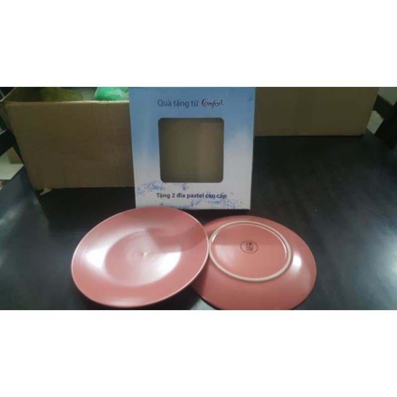 BỘ 10 CÁI DĨA SỨ MÀU ĐỎ DÀY ĐẸP hàng quà tặng compho