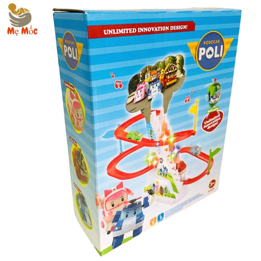 Đường Đua Robocar Poli - Bộ Mô hình Đồ Chơi Leo Thang, Bậc Thang - Cầu Trượt Vui Nhộn [Shop Mẹ Mốc]