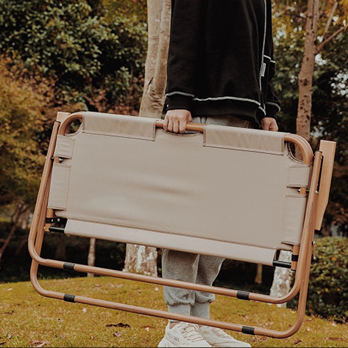 SALE GHẾ ĐÔI DÃ NGOẠI GẤP GỌN VÂN GỖ DU LỊCH HỢP KIM NHÔM- TẢI TRỌNG 180KG