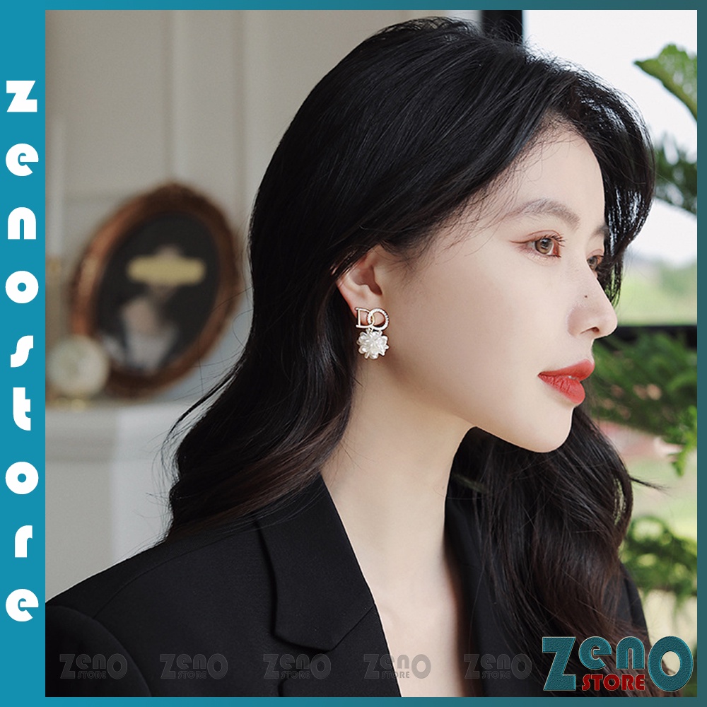 Khuyên tai DO bạc Ý KT06, bông hoa sang trọng