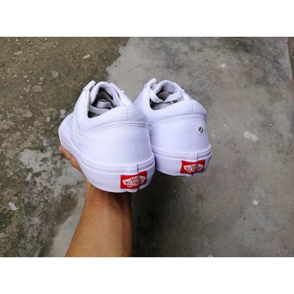 Giày thể thao trắng thấp cổ, giày buộc dây vải | BigBuy360 - bigbuy360.vn