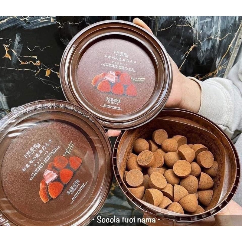 NAMA SOCOLA TƯƠI NHẬT BẢN 408g-MỀM MỊN,TAN CHẢY,HÀNG LOẠI 1.Nắp Pull