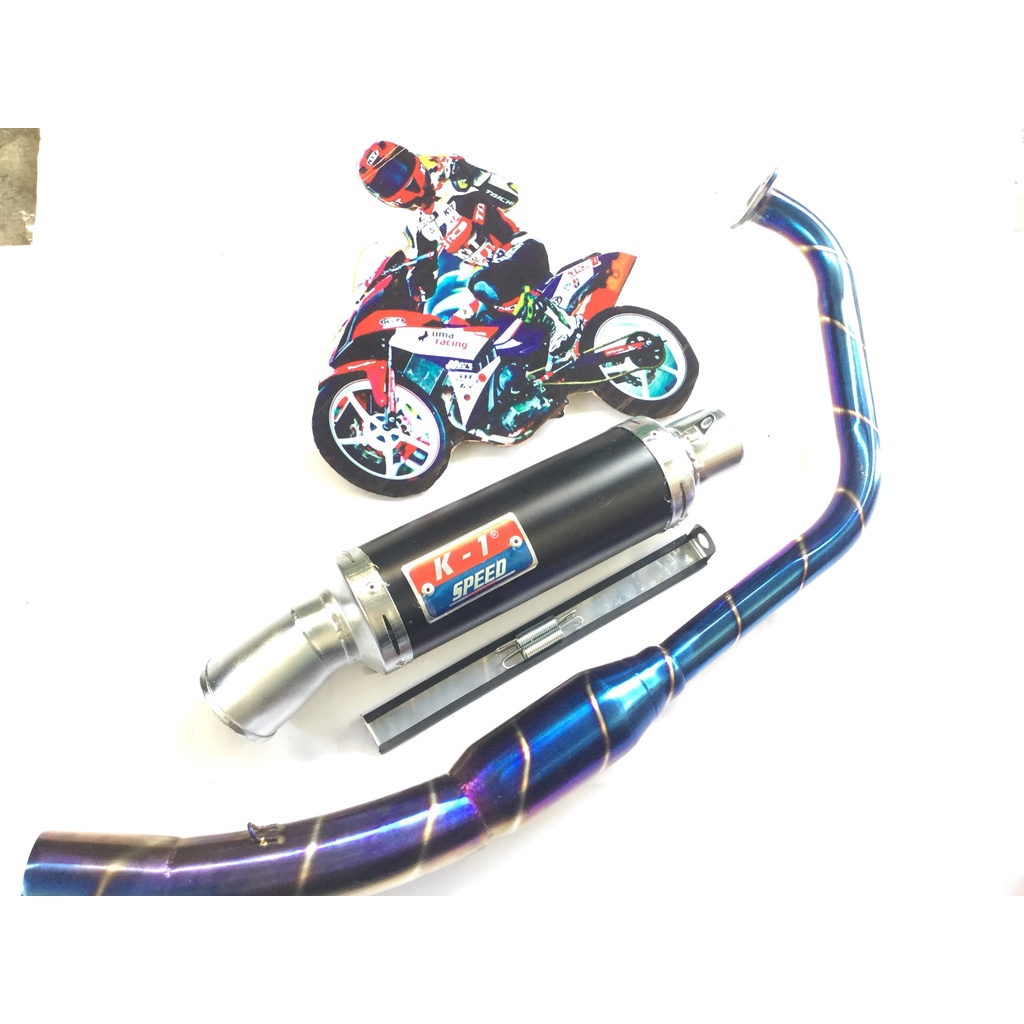 Pô K1 ĐEN cả cổ bầu hơi titan exciter, winer, sonic, raider, satria, gsx, TFX,R15,...