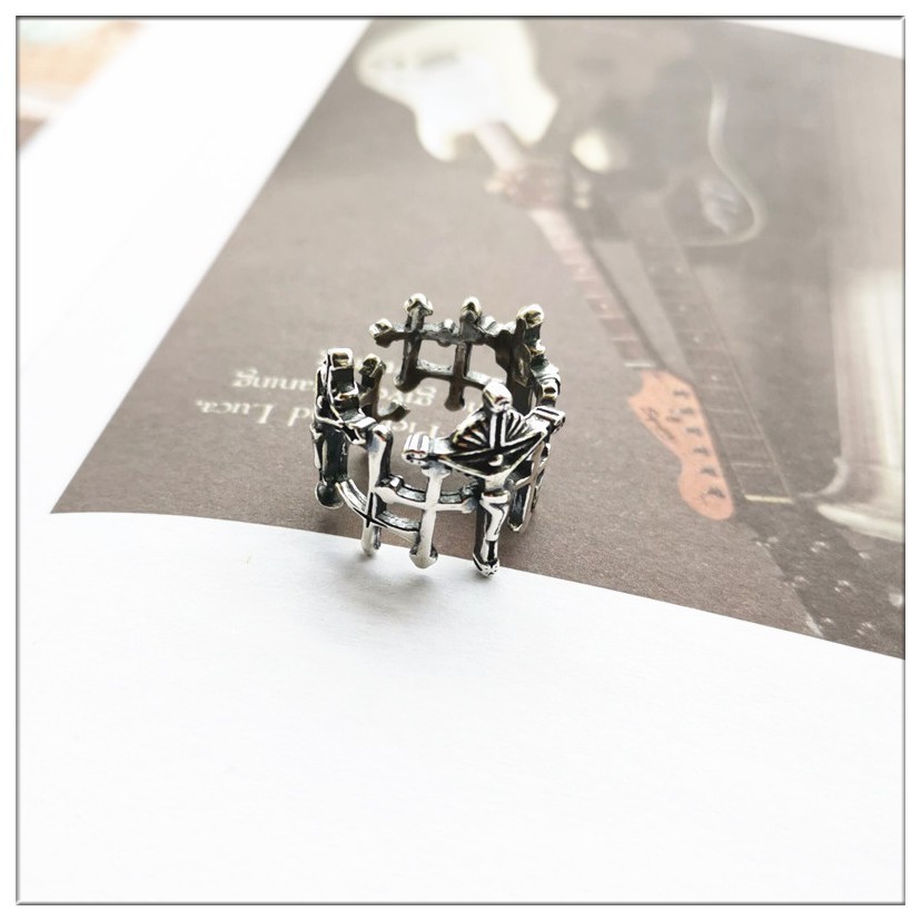 Nhẫn B796 Hình Thánh Giá Phong Cách Retro Âu Mỹ