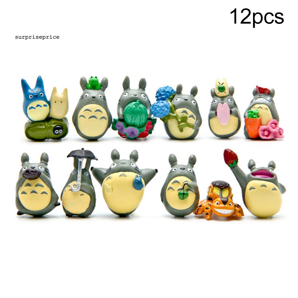 Bộ 12 mô hình nhân vật Totoro dễ thương dùng để trang trí