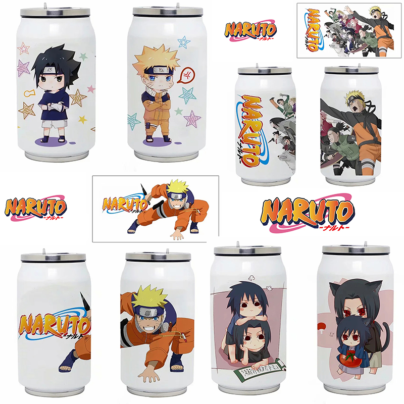 Bình giữ nhiệt Anime Naruto Kakashi Sasuke Madara Itachi hai lớp 350ml bằng thép không gỉ 304