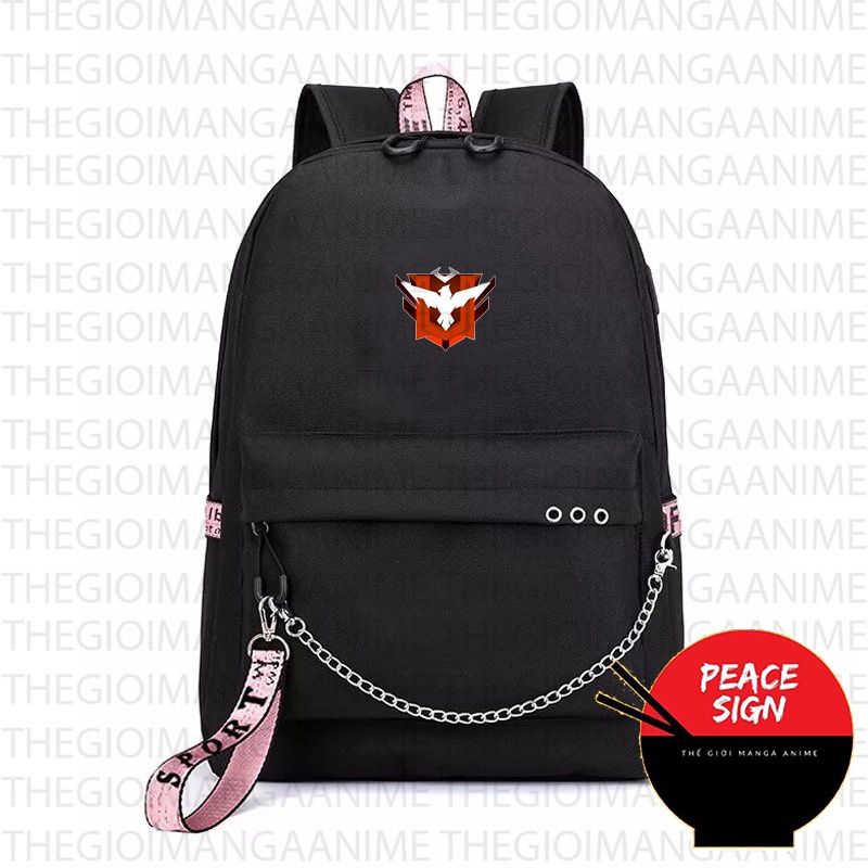 Balo thông minh ĐEN in hình FREE FIRE game Skyler anime chibi cặp sách đi học tiện lợi thời trang nam nữ