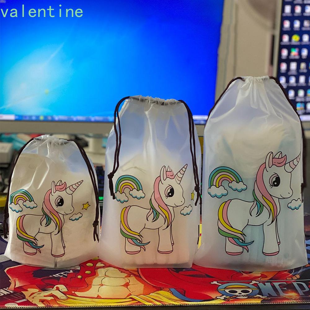 Túi Dây Rút Trong Suốt Đựng Đồ Trang Điểm Hình Ngựa Một Sừng 3D