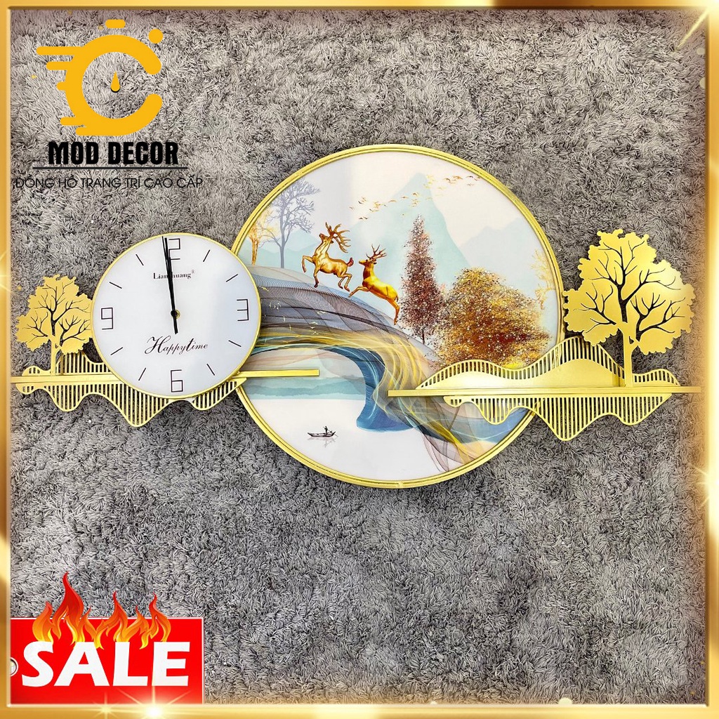 Đồng hồ treo tường tráng gương kim trôi M336 cho phòng khách đẹp