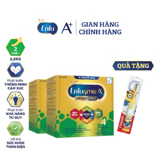 Bộ 2 sữa bột enfagrow a+ neuropro 4 - fl hmo vị nhạt dễ uống -2.2kg/hộp