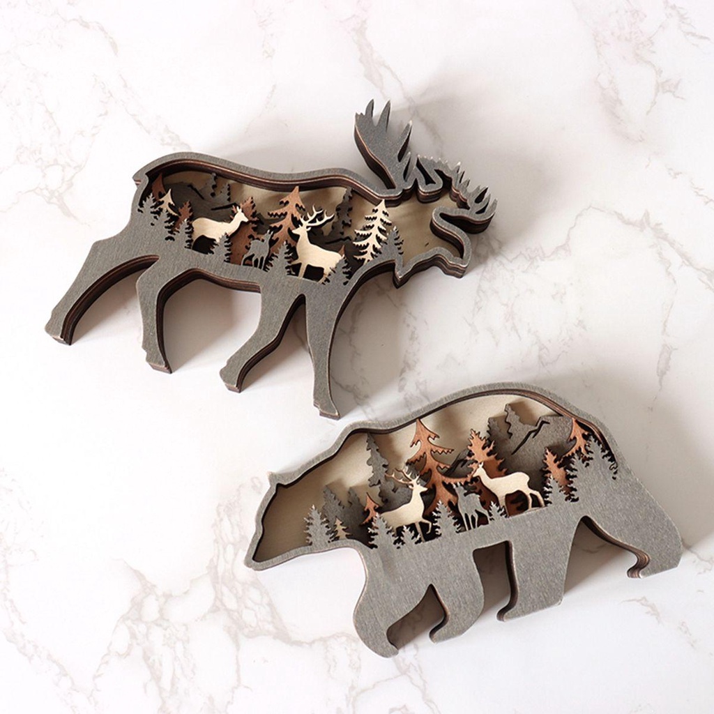 YIYU Phụ Kiện Trang Trí Giáng Sinh Nhiều Tầng Hình Gấu / Chó Sói / Nai