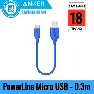 Cáp Sạc Nhanh Micro USB Anker PowerLine - Dài 0.3m