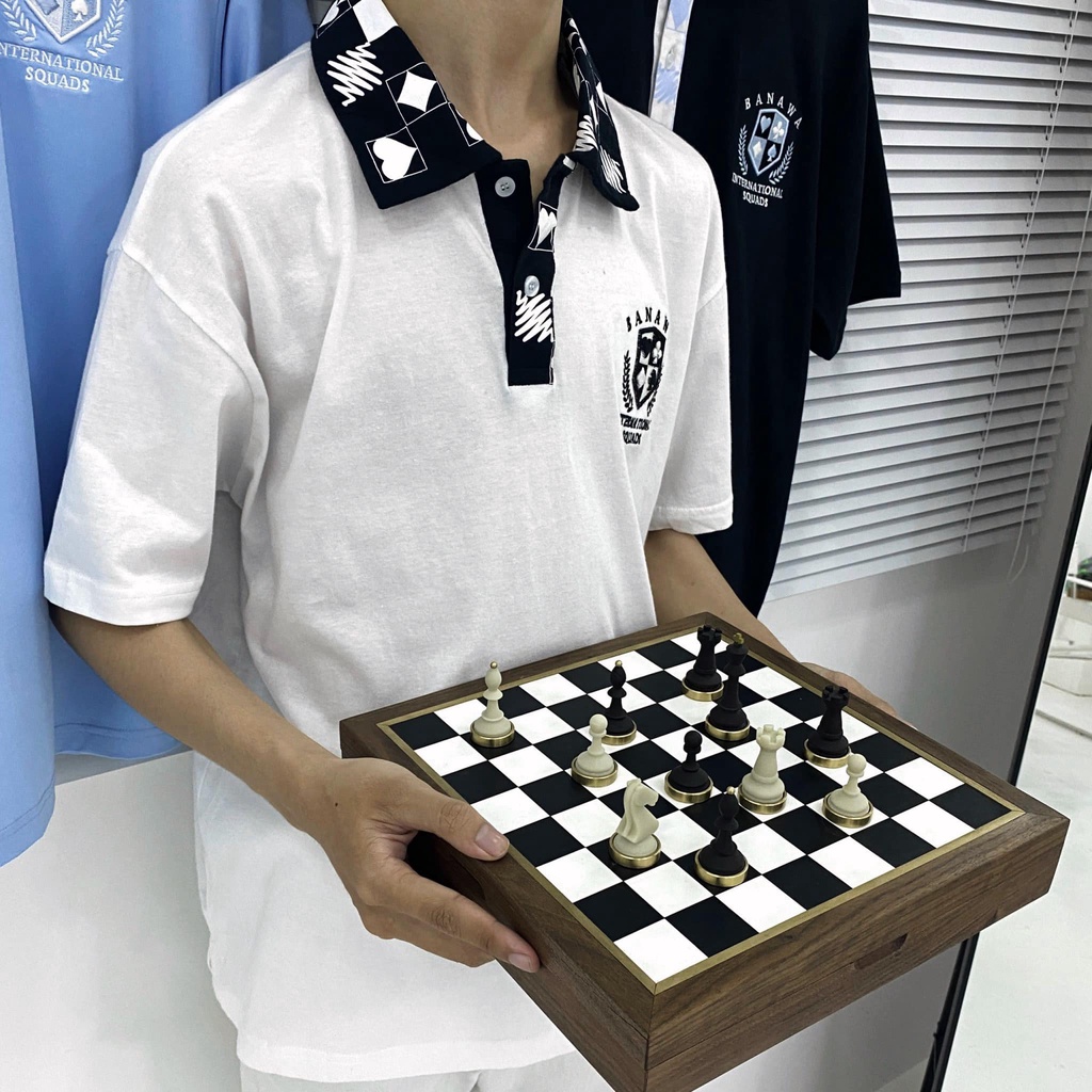 Áo Polo Banawa - Checkmate - Trắng
