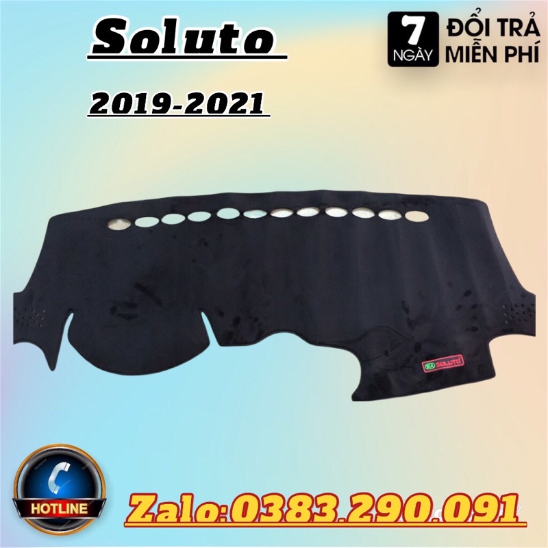 Thảm Taplo Nhung Lông Cừu Xe Kia Soluto 2019 2020 2021-2022 Có Chống Trượt