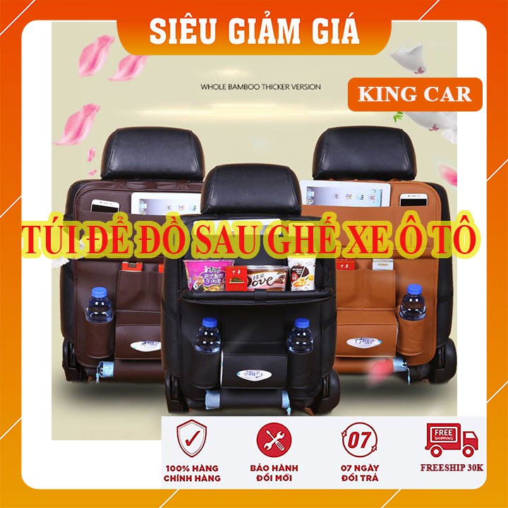 Túi để đồ treo sau ghế ô tô để ipad kiêm bàn ăn cao cấp - Shop KingCar