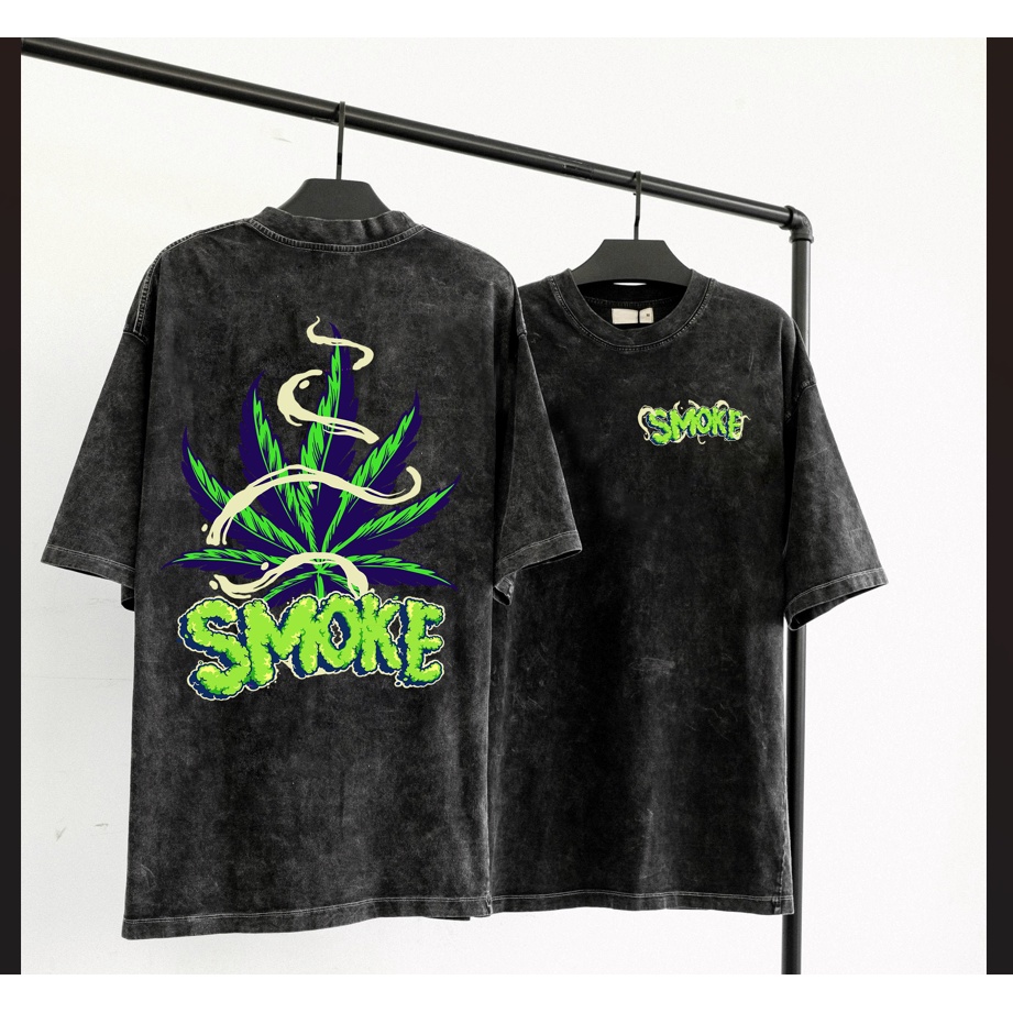 Áo thun tay lỡ Wash Xám đen Hip Hop phông Unisex nam nữ Cotton oversize form rộng