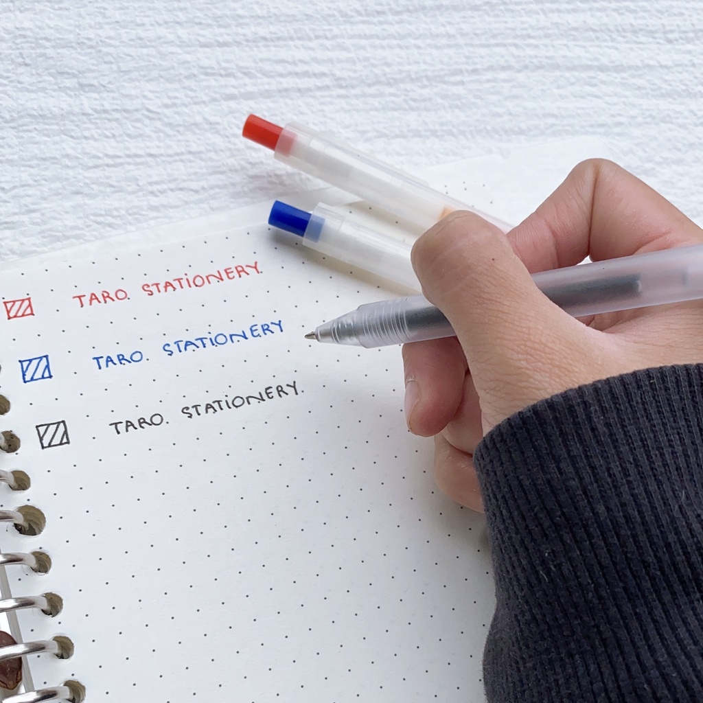 Bút Muji bản Dupe Muji bút gel xanh đỏ đen 0.5mm Take Note tiện dụng A05 Taro Stationery