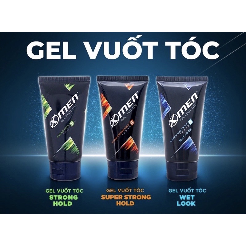 Gel vuốt tóc X-Men Strong Hold, Super Strong Hold, Wet Look 150g