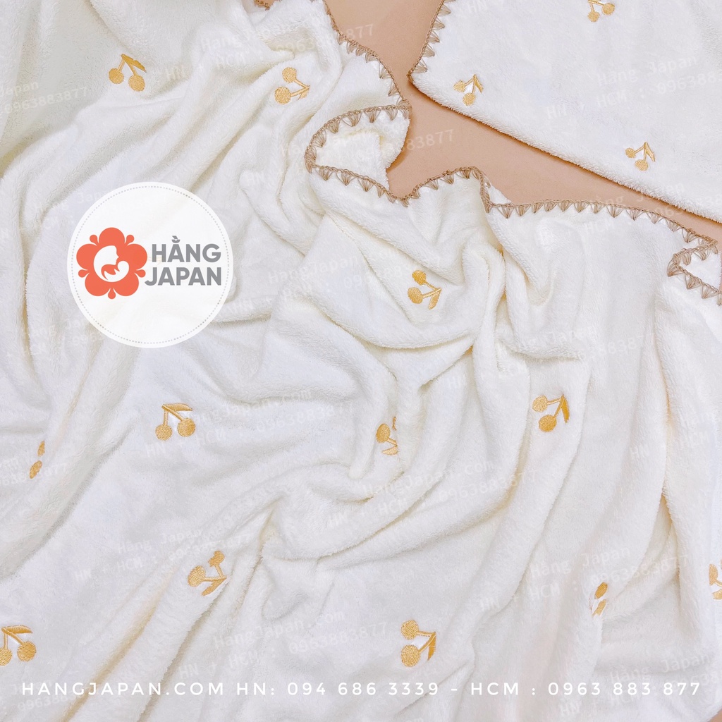 Sét khăn tắm - khăn mặt vải xô thêu viền họa tiết đáng yêu