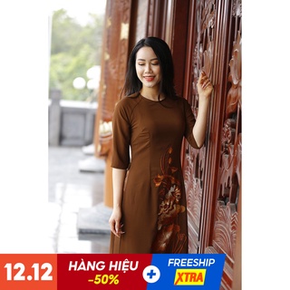 Áo Dài Cách Tân Đi Lễ Chùa Họa Tiết Thêu 👉 Áo Dài Cách Tân Được May Đo Thủ Công