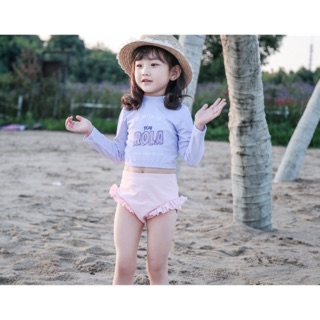 Set đồ bơi dài tay cho bé, set bikini dài tay bé gái