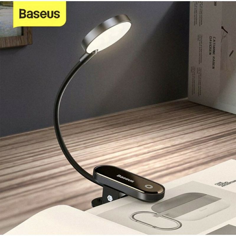 Đèn Đọc sách mini Pin sạc Baseus Comfort Reading Mini Clip Lamp ( Dịu mắt, Chân kẹp, 3 Mức sáng, 350mAh)