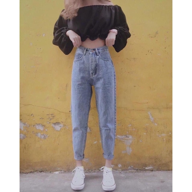 Quần jean nữ,quần bò boy lưng cao,quần jean chuẩm form