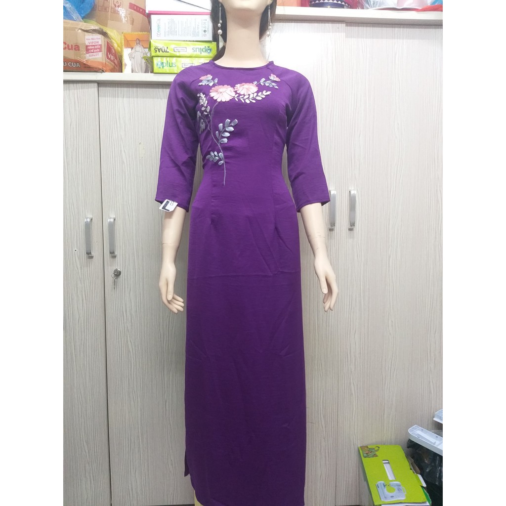 Aó dài tây thi đính hoa chất cực đệp dáng chuẩn hàng lẻ size giá rẻ