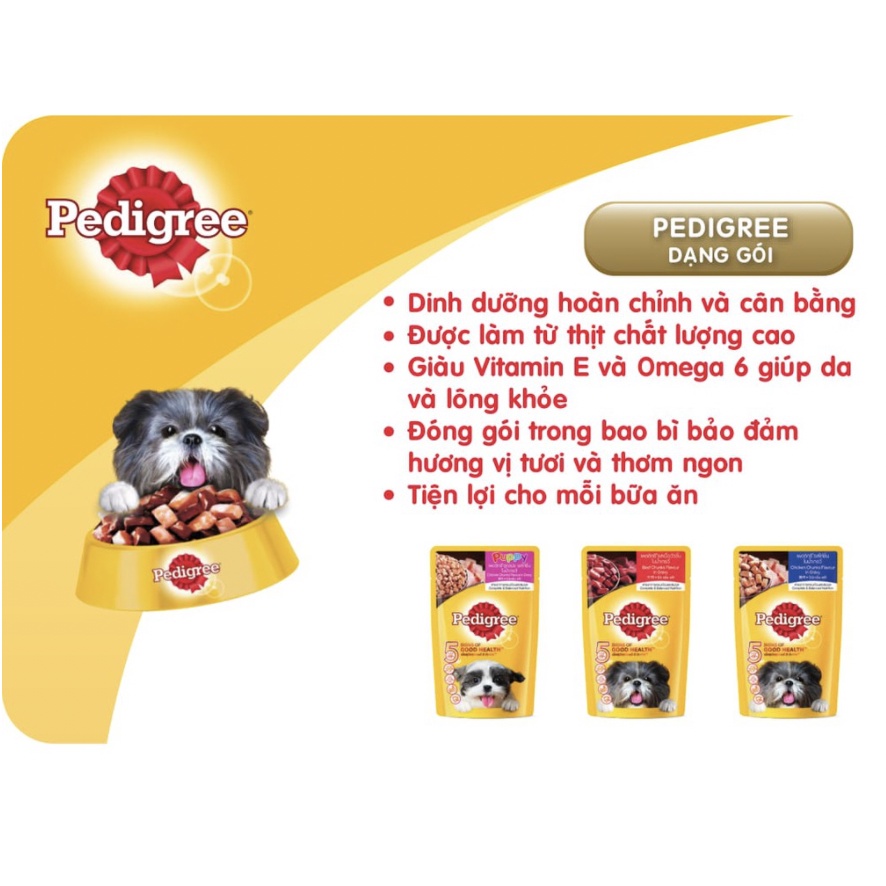 Pate cho chó con Pedigree vị gà nấu sốt gói 130g | Bé Ba Petshop