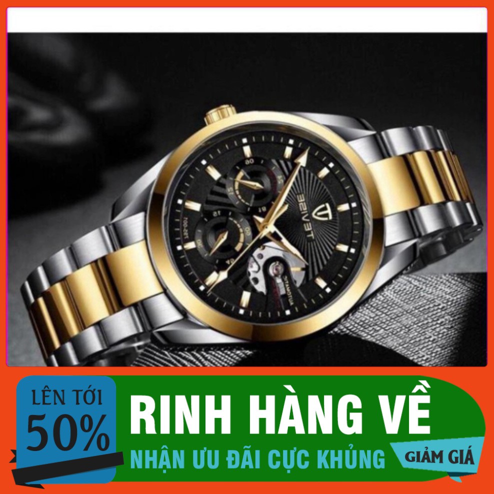 ĐỒNG HỒ AUTOMATIC TEVISE CHÍNH HÃNG NAM DÂY INOX NGUYÊN KHỐI CAO CẤP (TẶNG KỀM HỘP) HÀNG CỰC CHẤT