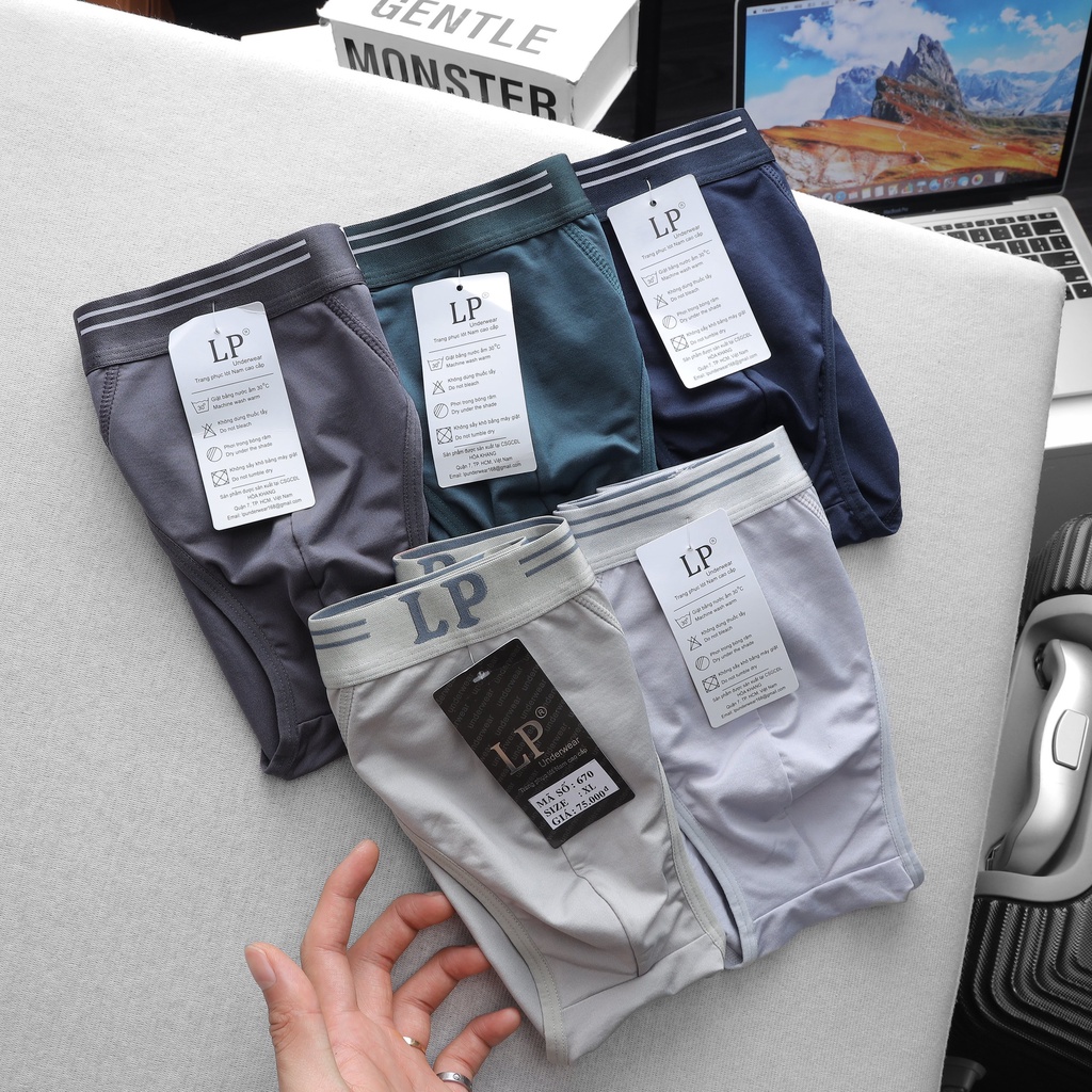 Quần Lót Tam Giác Nam LP cao cấp 100% Cotton co giãn siêu tôt có BigSize . Ivan BigSize