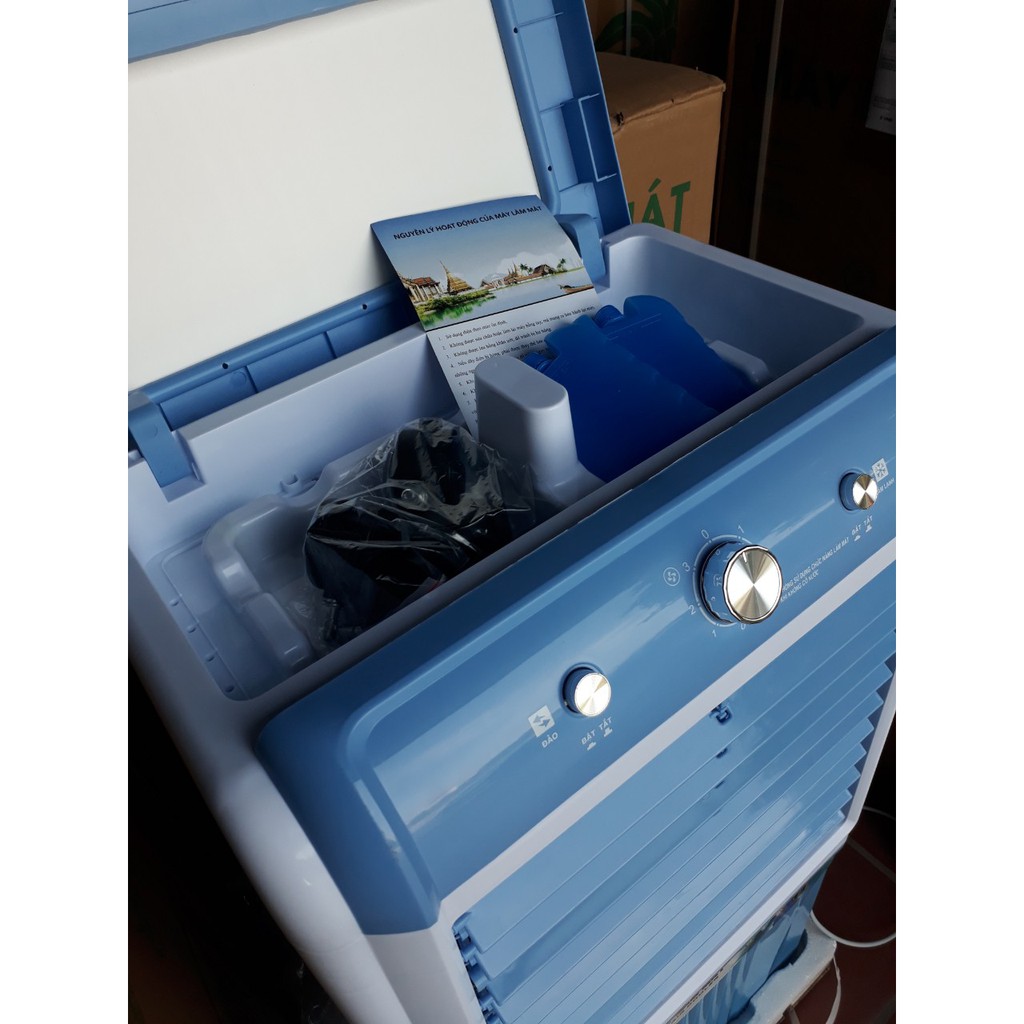 QUẠT ĐIỀU HÒA  HƠI NƯỚC AIR COLER THAY THẾ ĐIỀU HÒA MODEM HS588A- có bánh xe-tặng 2 bình đá khô