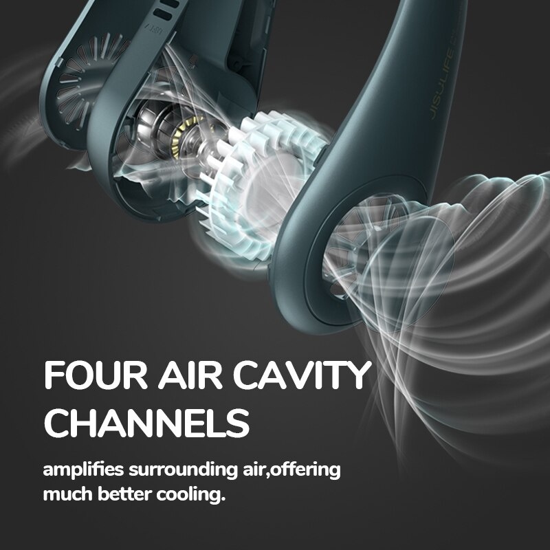 Quạt Đeo Cổ Không Cánh Xoay 360 Độ Sạc Lại Được Tiện Dụng° Quạt Làm Mát Đeo Cổ Tiện Dụng Khi Đi Du Lịch