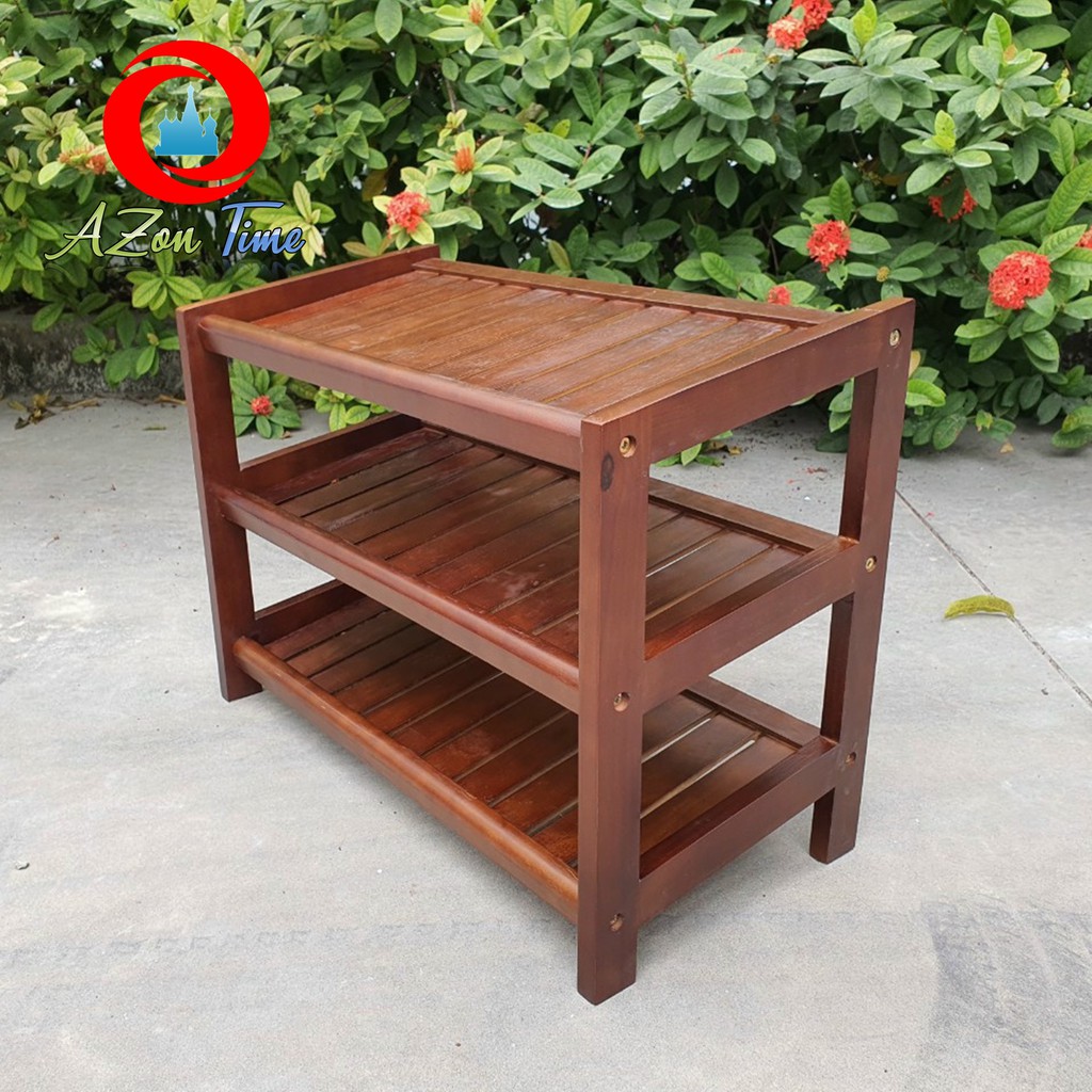 Kệ Để Giày Dép 3 Tầng [FREESHIP - SALE KHỦNG]Rộng 45cm, Rộng 62Cm, Rộng 80 Làm Bằng Gỗ Tự Nhiên Xuất Khẩu-AZonshop