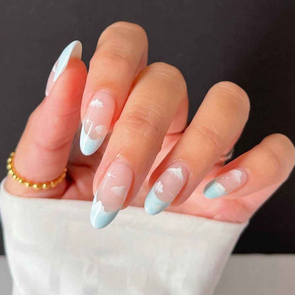 Bộ 1 24 Móng Tay Giả Che Phủ Toàn Diện Phong Cách Pháp