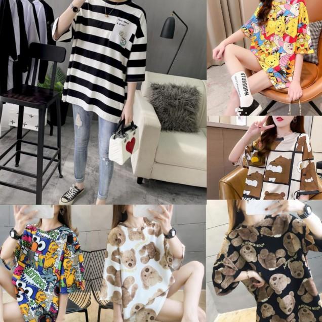 Áo Thun Oversize Hàn Quốc Cho Nữ Nhập Khẩu