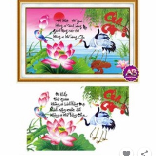Tranh đính đá cha mẹ df212 kt 75x51cm