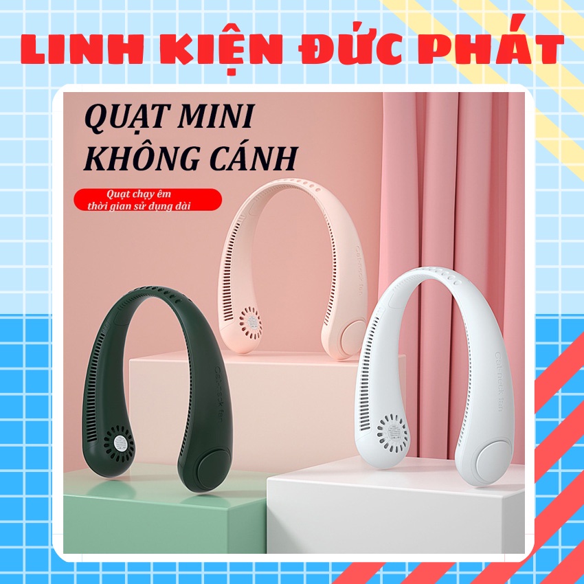 Quạt Tích Điện Đeo Cổ Mini , quạt không cánh tích điện tiện lợi, thời trang, dáng thể thao siêu phẩm mùa hè 2022