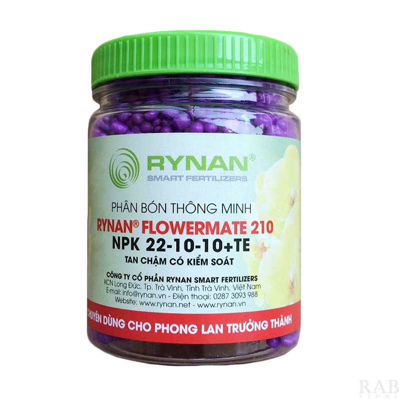 Phân bón thông minh Rynan  31-08-08, 23-08-08, 12-12-20 tan chậm có kiểm soát cho cây phát triển toàn diện, hủ 150g