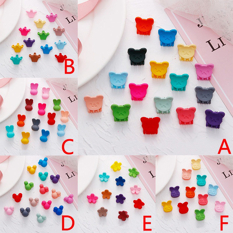 Set 10 kẹp tóc họa tiết hoạt hình dễ thương cho bé gái